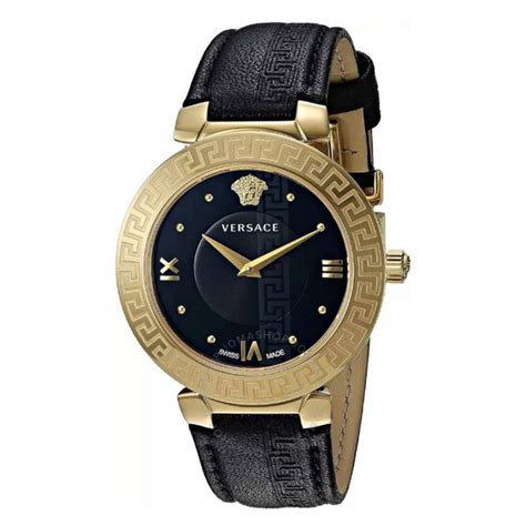 Women's Daphnis Leather Black Dial Watch 